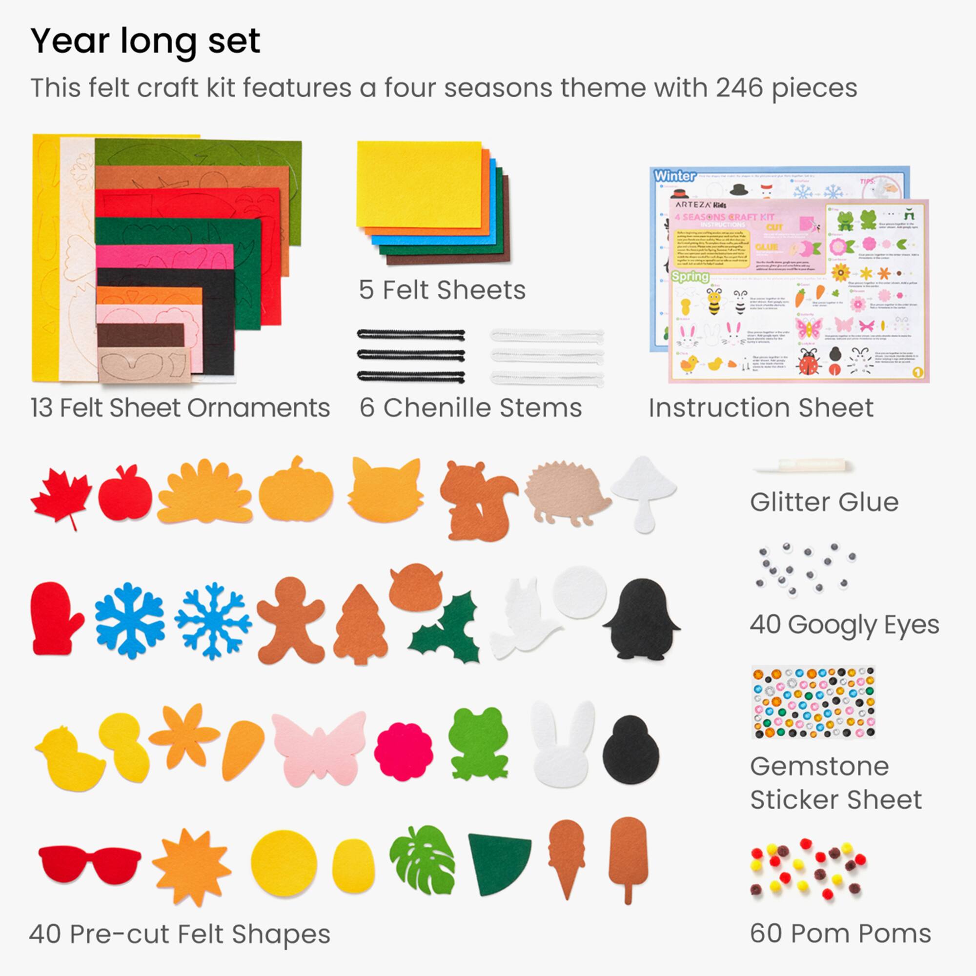 Arteza® Kids Felt Craft Kit, Four Seasons
